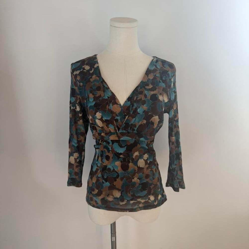 :ratio by Liz Claiborne Mesh Floral Wrap Top | Y2K 2000s | Women’s Size Medium